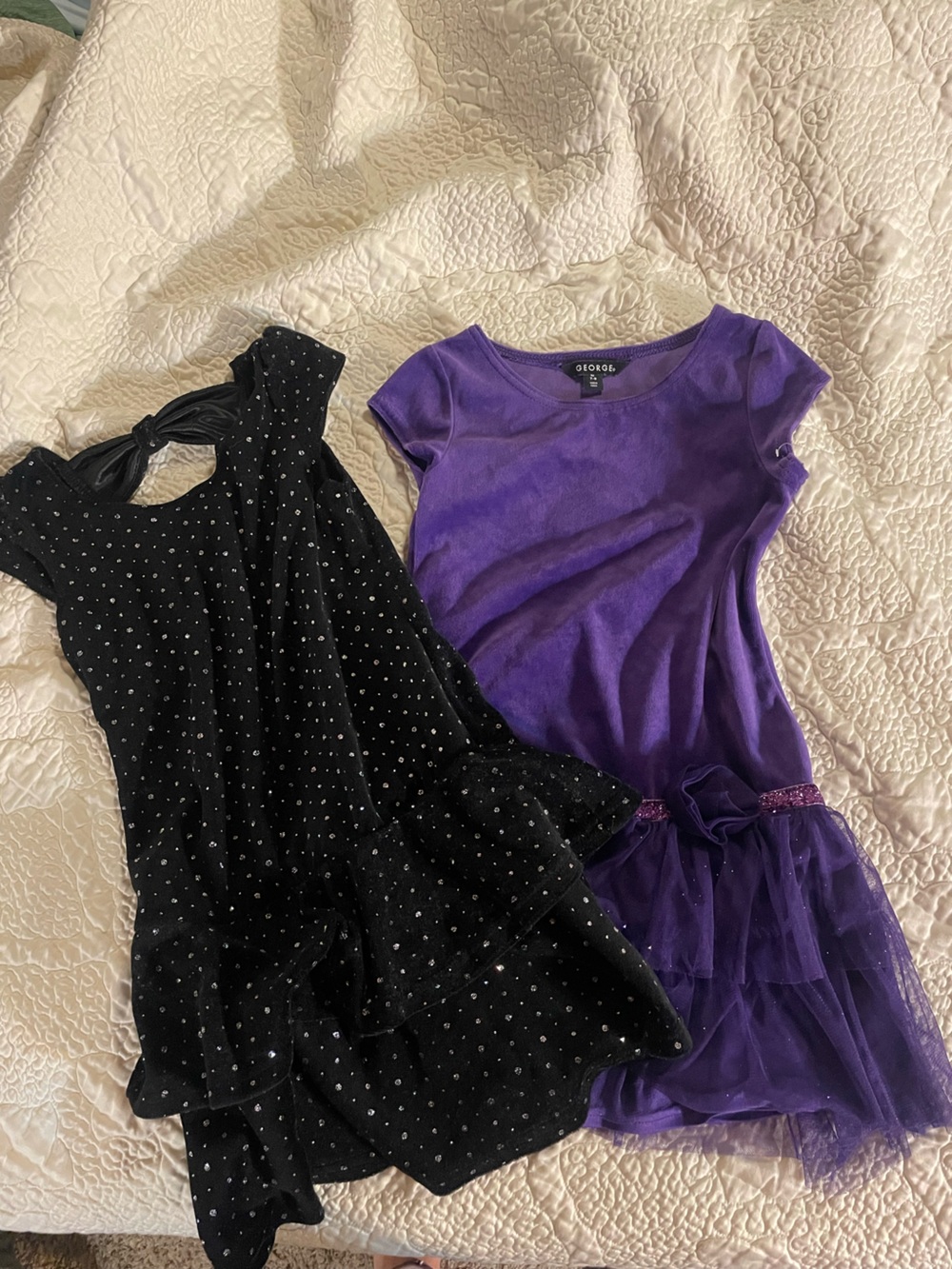 George Black & Purple Girls Party Dresses
